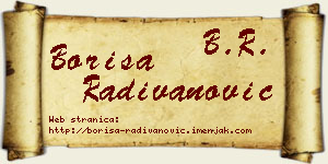 Boriša Radivanović vizit kartica